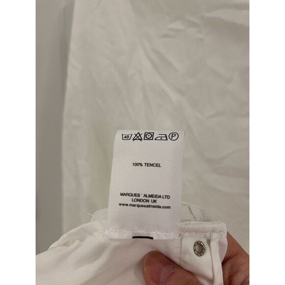 NWT Marques Almeida White Pirate Shirt Dress $730 MEDIUM Bohemian Distressed - Picture 13 of 14
